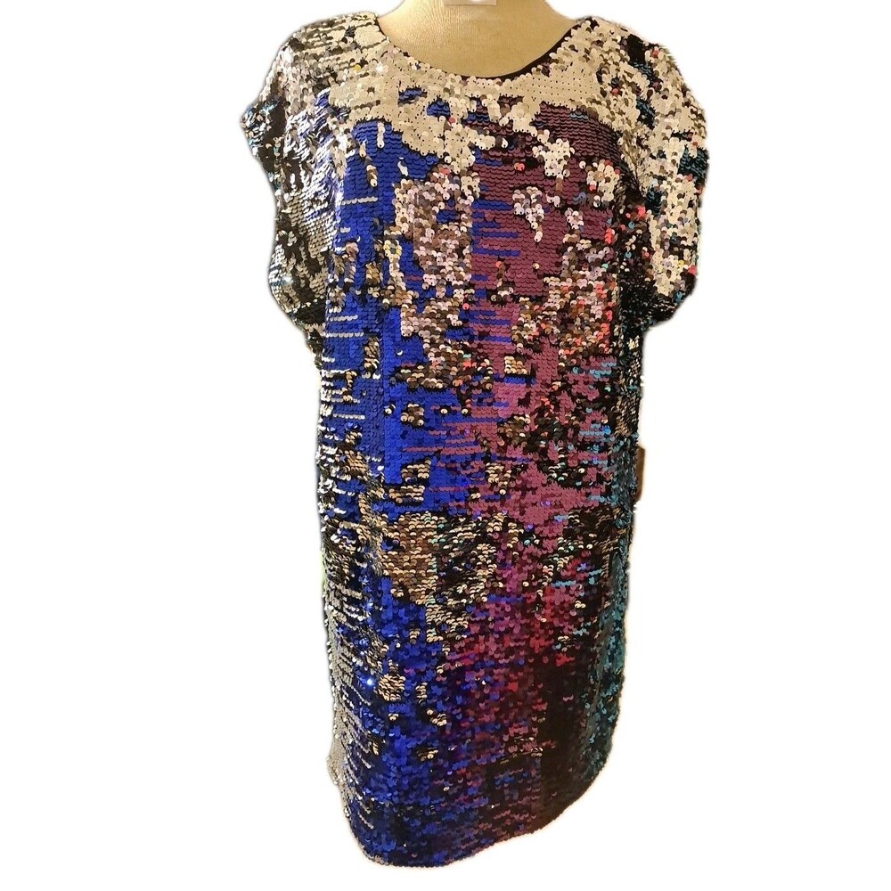 Staring at Stars Sequin Dress Womens Size L Multi-Color Sparkle Cocktail Party